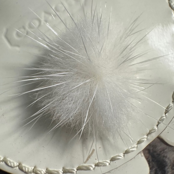 Coach Patent Leather Polar Bear Mink Tail Minky Key Ring Bag Charm - Picture 8 of 8